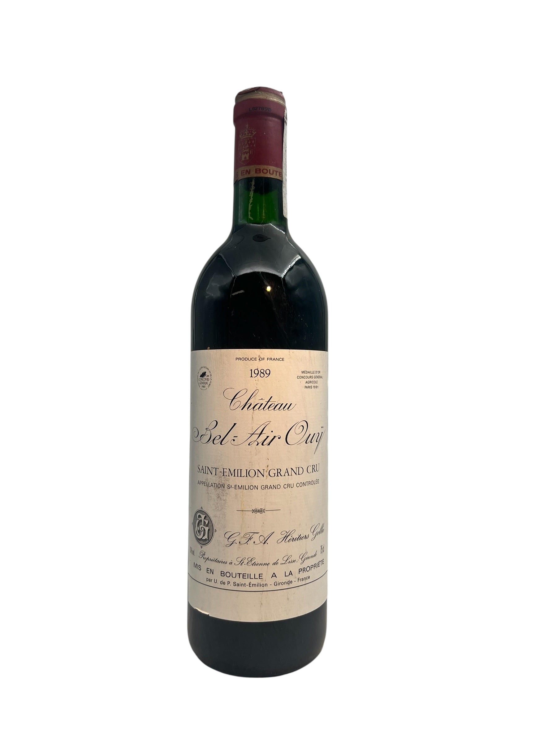 Château Bel-Air Ouÿ 1989 from Saint-Émilion – Bottles With History