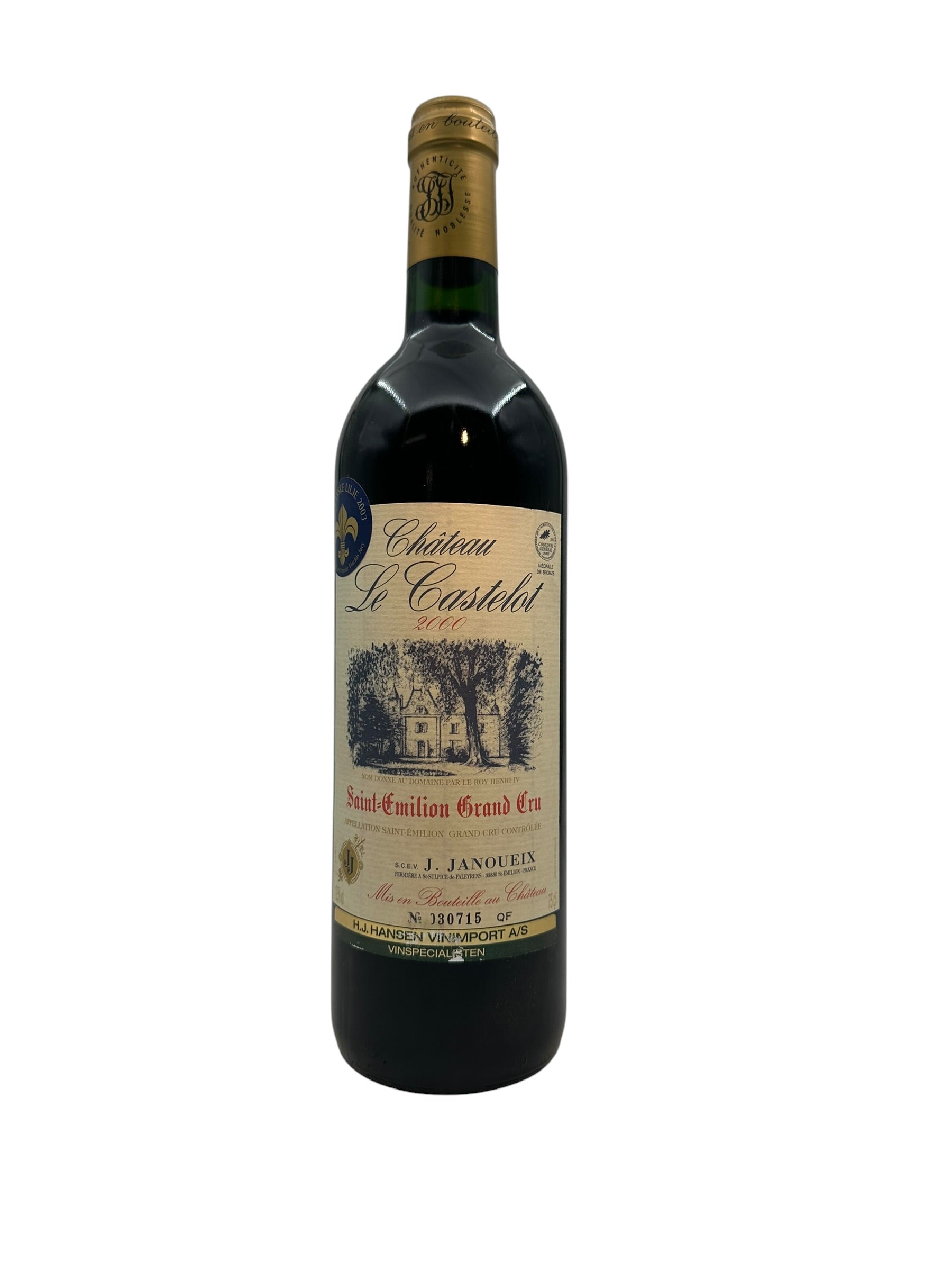 Chateau Croizet 2000 赤ワイン Château Le Castelot 2000 red wine – Bottles With History