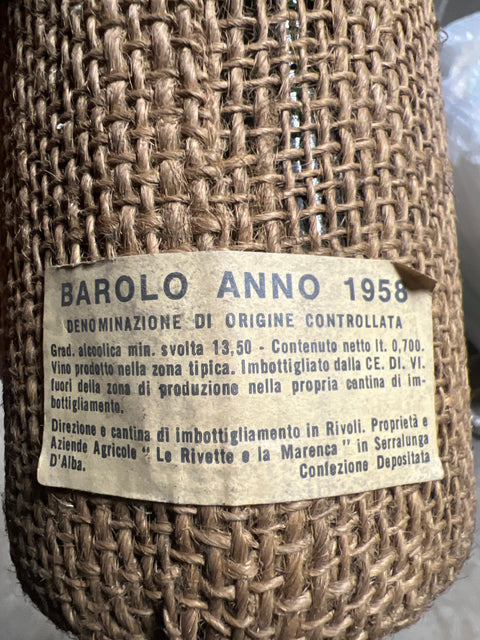 Barolo Le Rivette e la Marenca 1958
