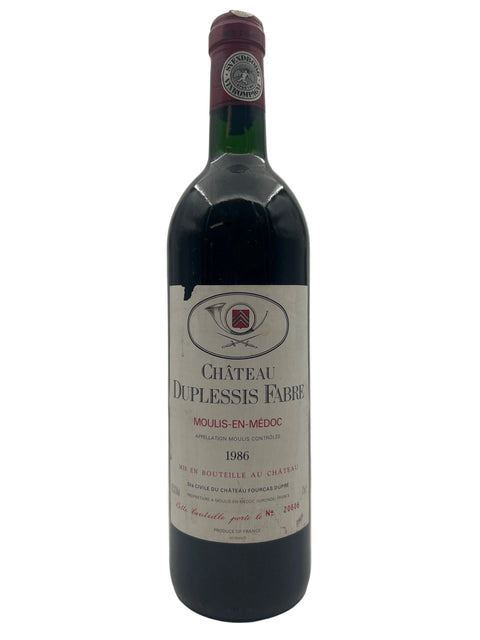 Château Duplessis Fabre Moulis-en-Médoc Château Fourcas Dupré 1986