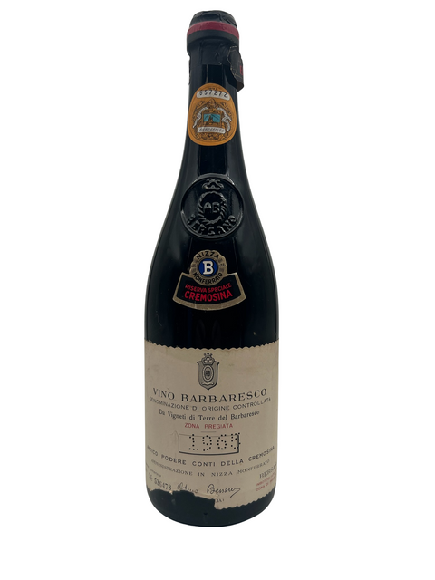 Barbaresco Riserva Podere Conti Della Cremosina 1982 bad label