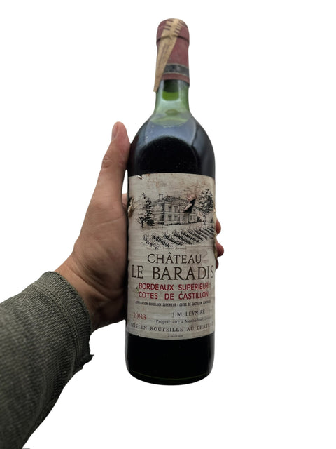 Chateau Le Baradis Bordeaux Superieur 1983 bad label