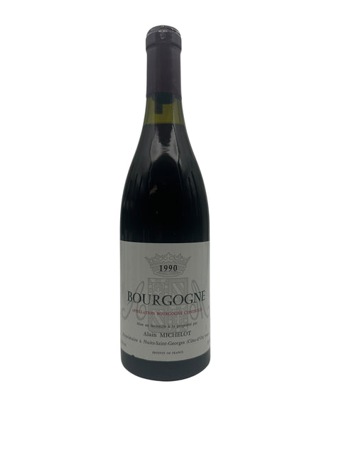 Flaske med Bourgogne rødvin fra 1990 af Alain Michelot