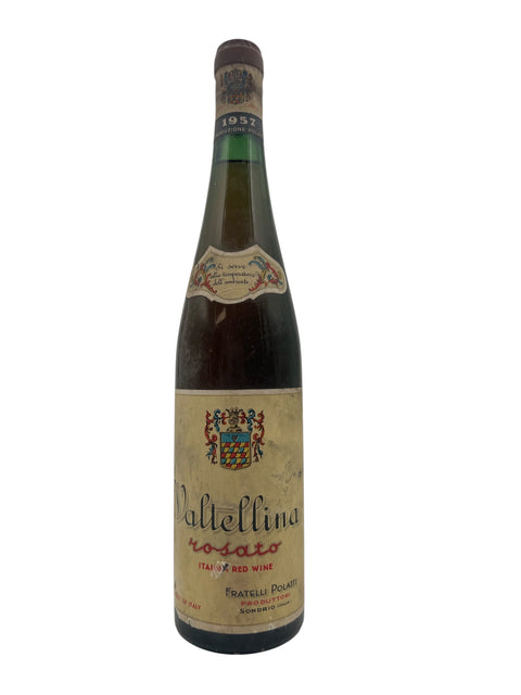 Flaske af Valtellina rødvin fra Fratelli Polatti 1957
