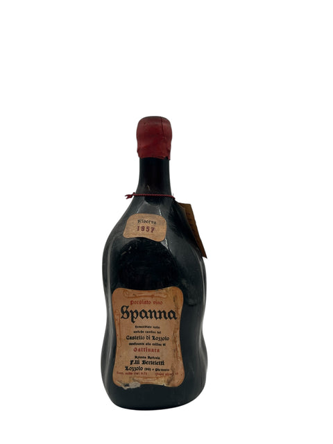 Flaske af Spanna Castello di Lozzolo 1957 med original etiket