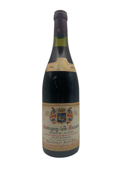 Flaske af Savigny-lès-Beaune Marnay-Sorelles 1993 rødvin