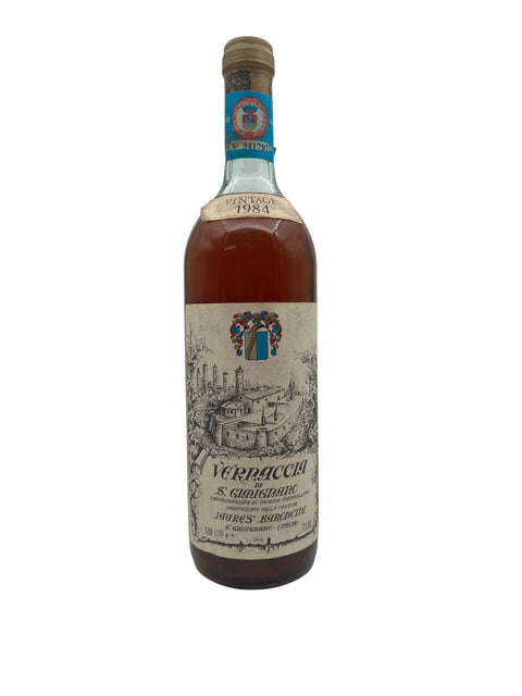 Flaske af Vernaccia Jauris Barorni 1984 hvidvin