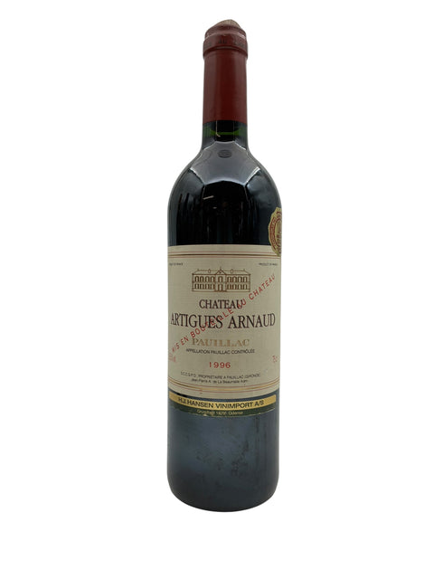 Flaske af Château Artigues Arnaud 1996 rødvin fra Pauillac