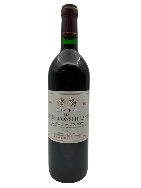 Flaske af Chateau Les Hauts-Conseillants 1989 rødvin fra Bordeaux