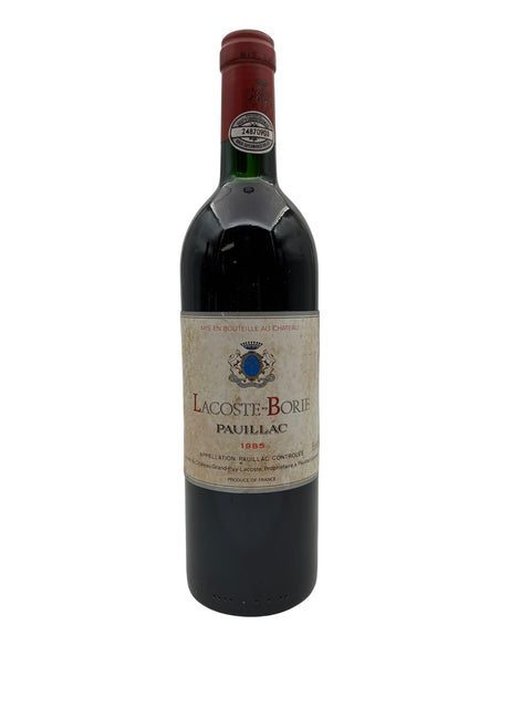 Flaske af Lacoste-Borie 1985 rødvin fra Pauillac