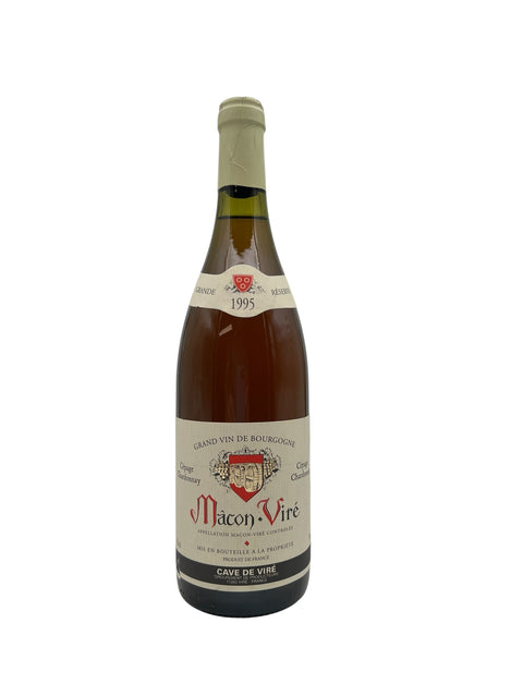 Flaske af Mâcon Viré Cave de Viré 1995 hvidvin fra Bourgogne.
