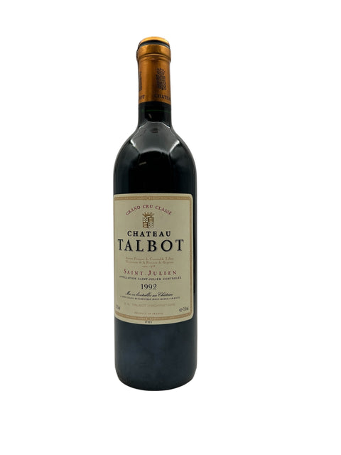 Flaske af Chateau Talbot 1992 rødvin