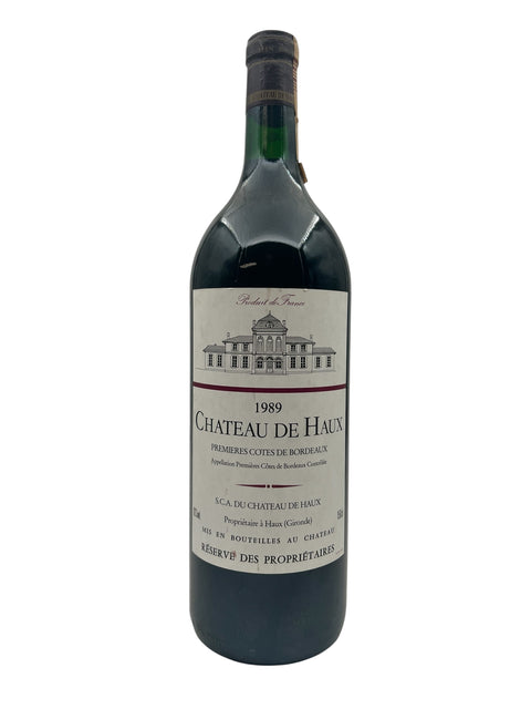 Flaske af Chateau de Haux 1989 rødvin fra Bordeaux