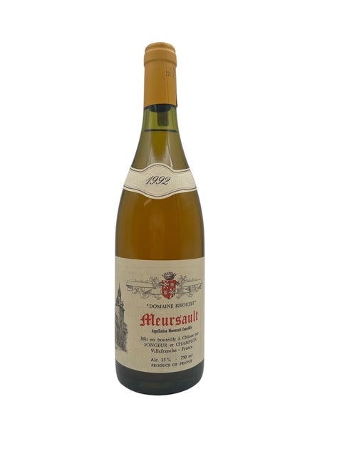 Flaske af Meursault Domaine Bitouzet 1992 hvidvin