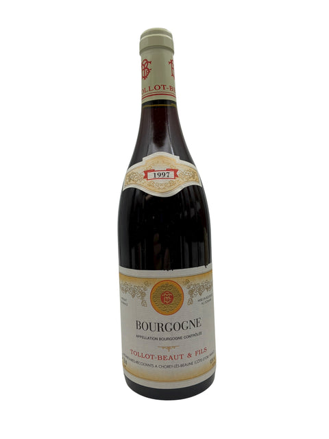 Bourgogne 1997 flaske fra Tollot-Beaut, fransk rødvin
