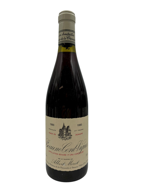 Flaske af Beaune Cent Vignes Albert Morot 1990 rødvin
