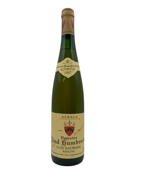 Flaske af Clos Häuserer 1987 hvidvin fra Domaine Zind Humbrecht