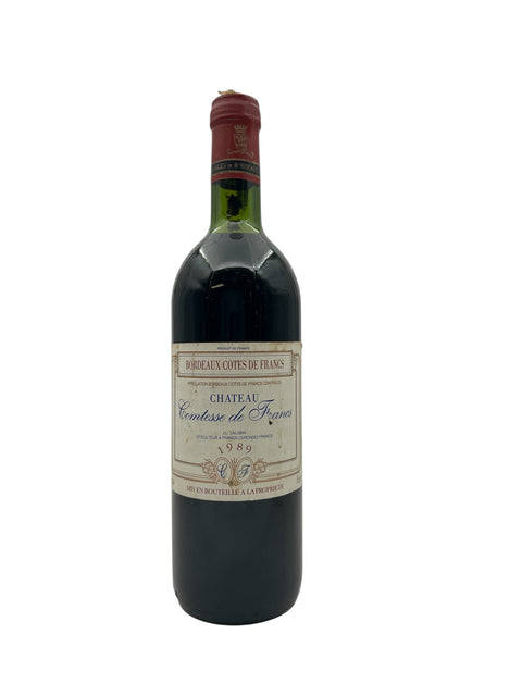 Flaske af Chateau Comtesse de Francs 1989 rødvin