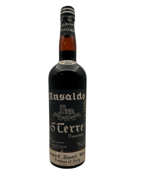 Flaske af 5 Terre Ansaldo Liquoroso dessertvin fra 1985
