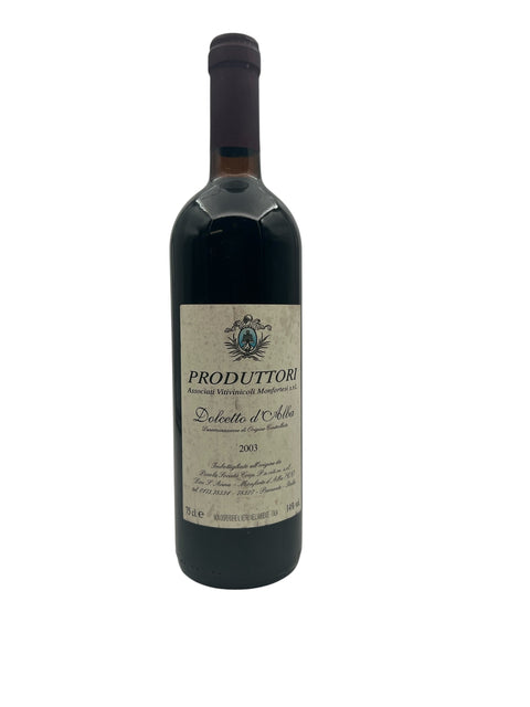 Flaske af Dolcetto d'Alba Produttori 2003 rødvin