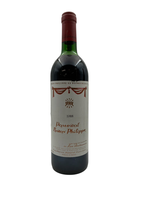 Flaske af Pomerol Baron Philippe 1988 rødvin
