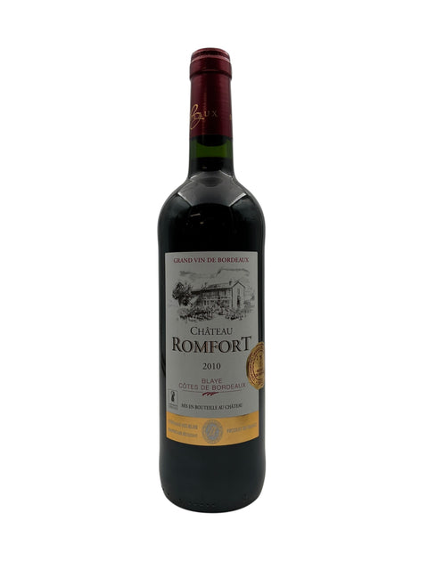 Flaske af Château Romfort 2010 rødvin fra Bordeaux