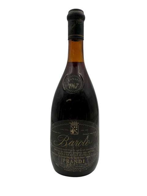 Barolo Prandi 1967 flaske med vintage etiket