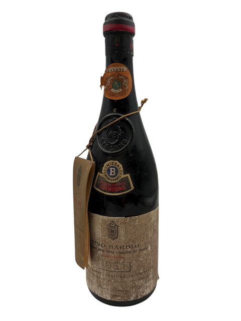 Flaske af Barolo Cremosa 1930 med etiket og segl