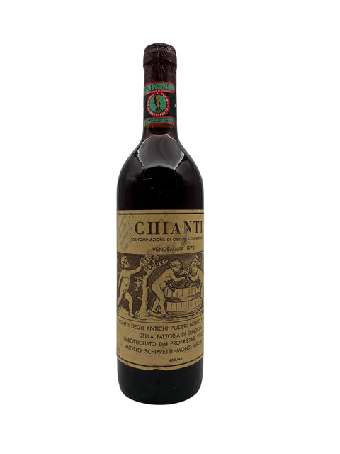 Pullo Chianti Miotto Schiavetti 1978 punaviiniä
