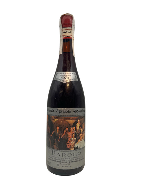 Barolo Martinetti 1978 wijnfles met etiket