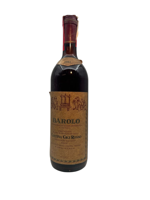 Fles Barolo Cantina Gigi Rosso 1981 rode wijn