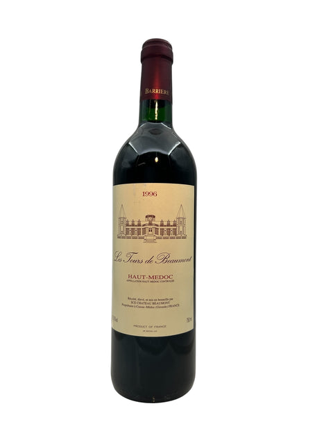 Bottle of Les Tours de Beaumont 1996 from Chateau Beaumont