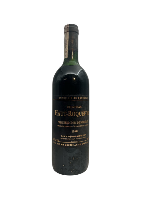 Flaske af Haut-Roquefort Bordeaux rødvin 1990