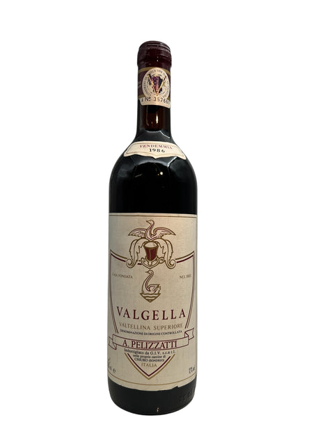 Vinflaske Valgella A. Pelizzatti 1986 i Valtellina Superiore