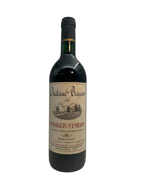 Billede af Château Bayens rødvin årgang 1986