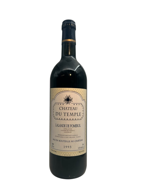 Flaska Lalande de Pomerol Chateau du Temple 1993 rött vin