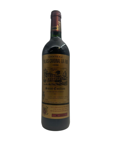 Bottle of Palais Cardinal-La-Fue Château red wine from 1996