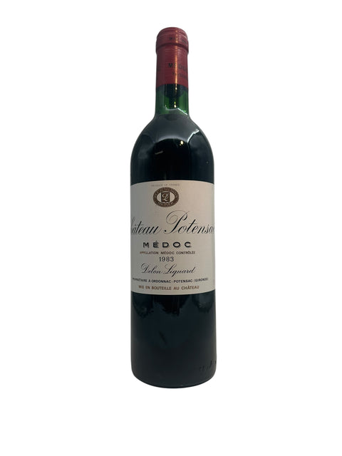 Bottle of Chateau Potensac Delon 1983 red wine