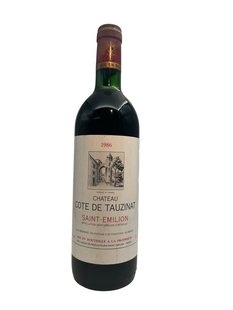 Flaske af Chateau Cote de Tauzinat 1986 rødvin fra Saint-Émilion