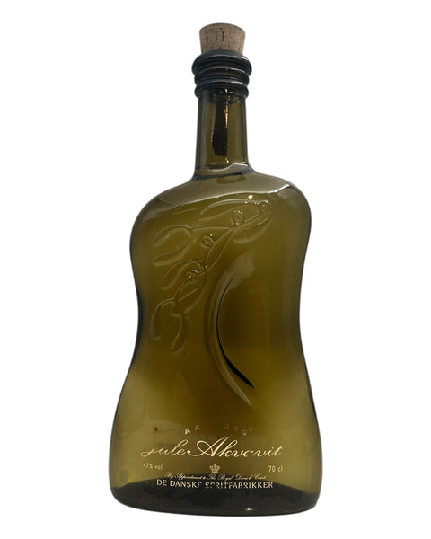 Bottle of Jule Akvavit from De Danske Spritfabrikker with cork stopper