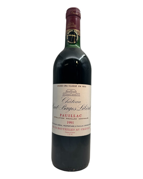 Bottle of Château Haut-Bages Libéral 1991 red wine from Bordeaux