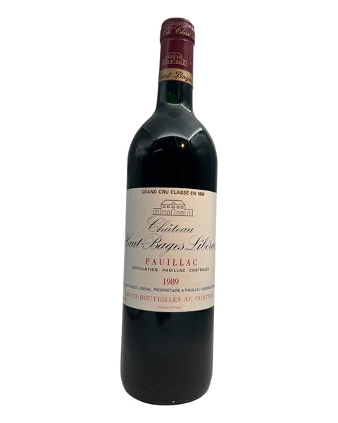 Bottle of Château Haut-Bages Libéral 1989 red wine