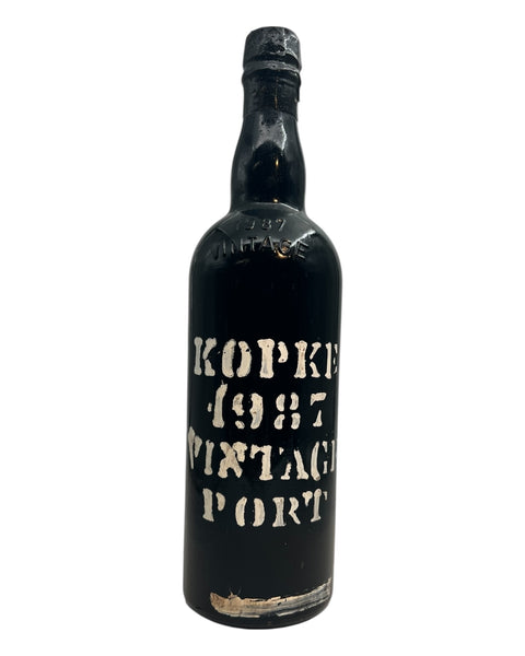Bottle of Kopke 1987 vintage port wine