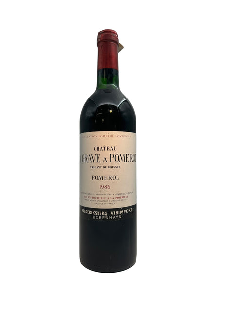 Flasche Rotwein Château La Grave a Pomerol 1986