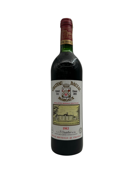 Flaska Chateau Dauzac 1983 rött vin från Margaux