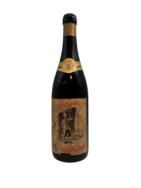 Fles Barolo Castellana wijn uit 1966
