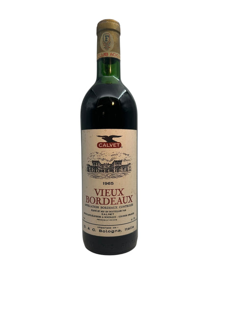 Bottle of Vieux Bordeaux Calvet 1965 red wine