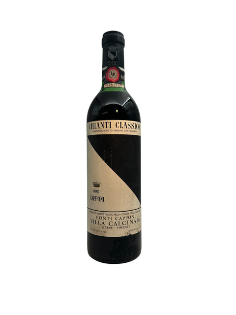 Bottle of Chianti Classico Conti Capponi red wine vintage 1966