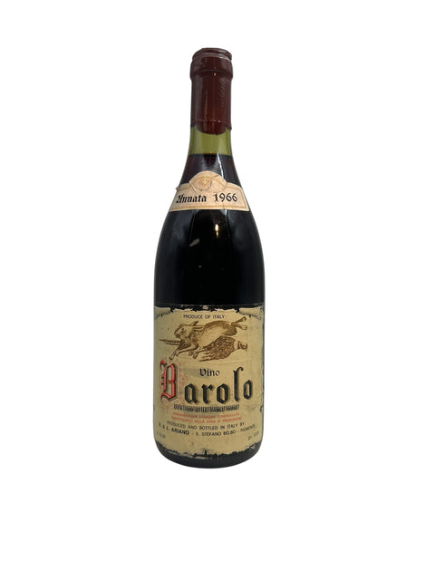 Bottle of Barolo Ariano 1966 Italian red wine