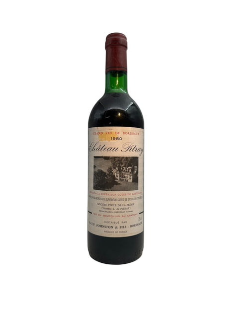 Flaska Château Pitray rött vin från 1980